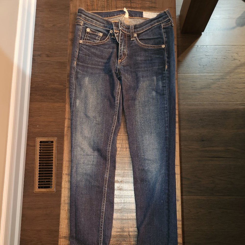 Rag & Bone Mid-Rise Blue Skinny Jeans